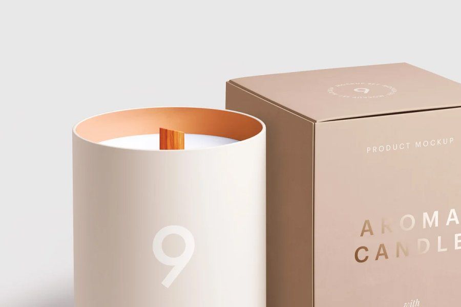 Candle Glass Package Mockup Set