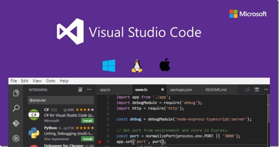 Visual Studio Code được phát hành bởi Microsoft