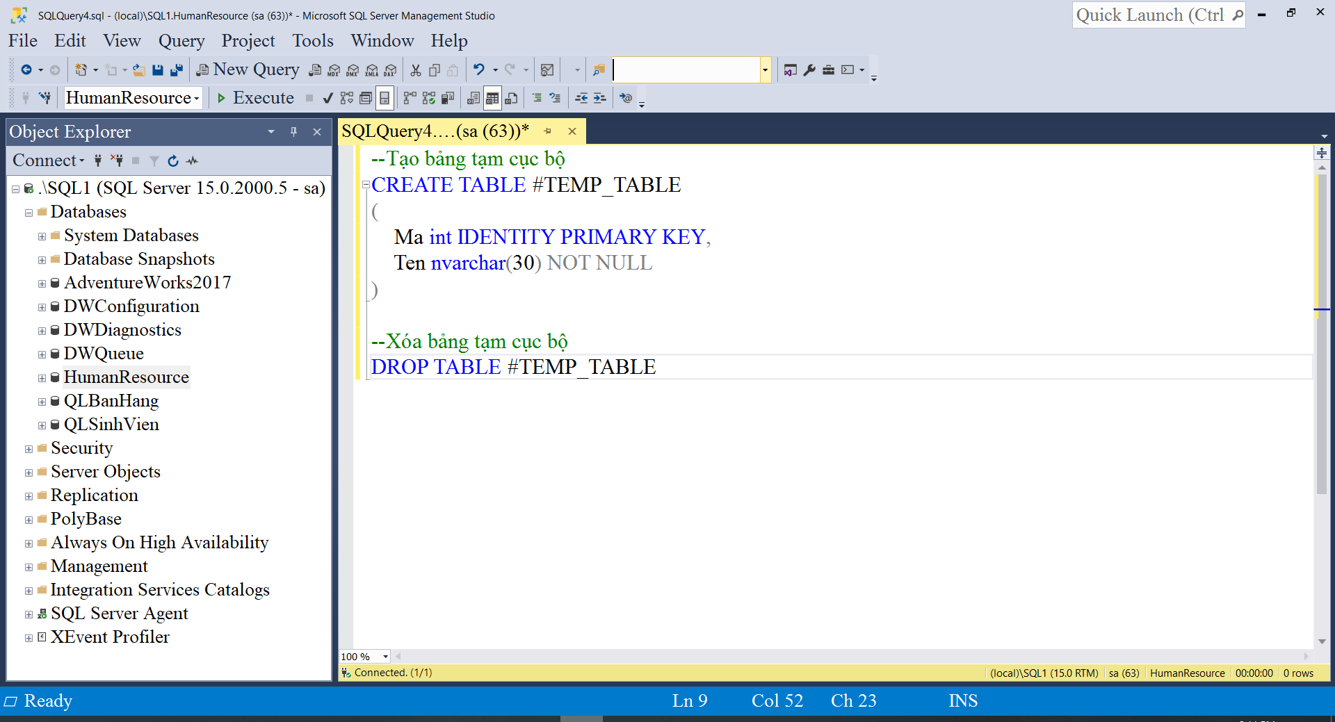 Lệnh Drop Table trong SQL