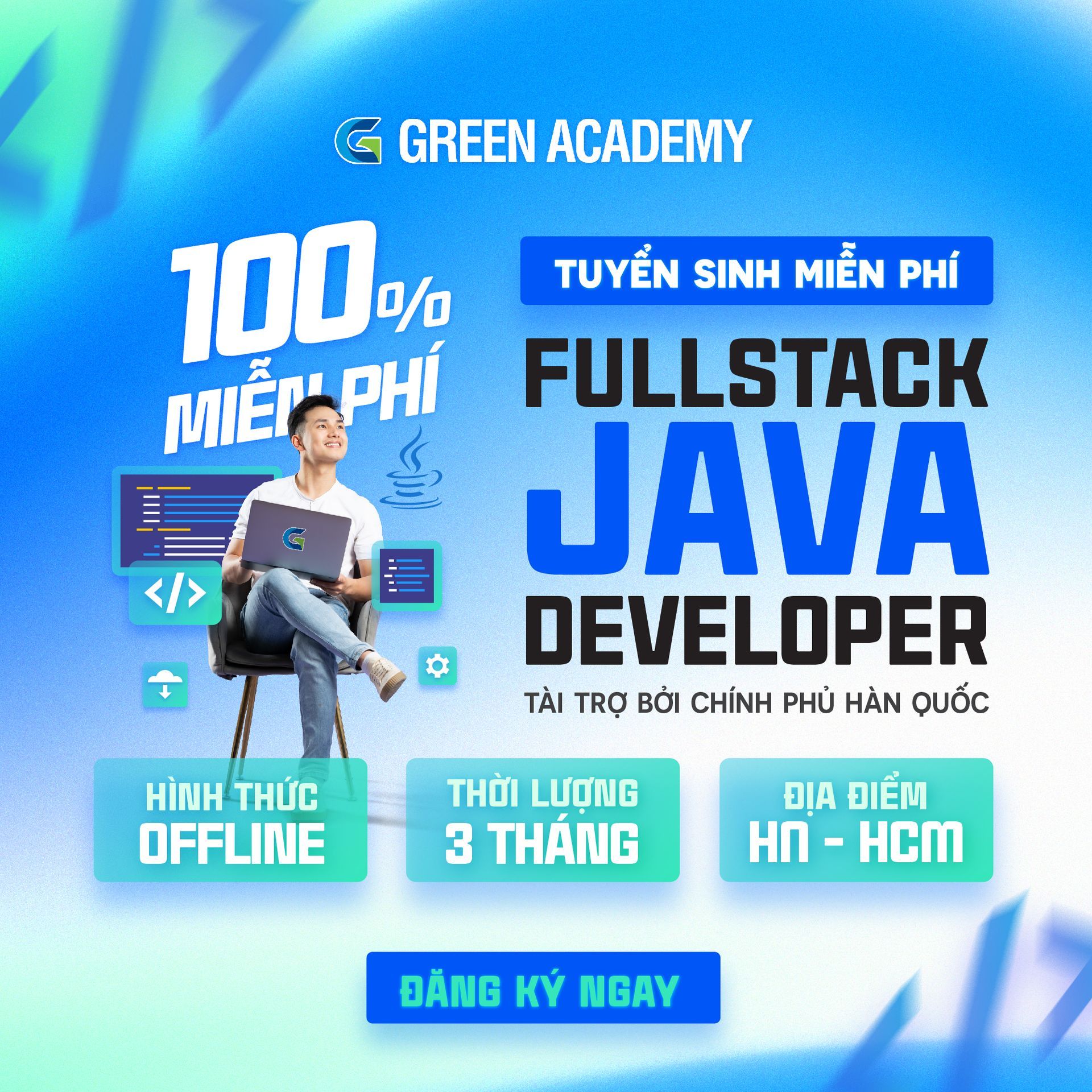 TUYỂN SINH MIỄN PHÍ LỚP FULLSTACK JAVA DEVELOPER - CHÍNH PHỦ HÀN QUỐC TÀI TRỢ