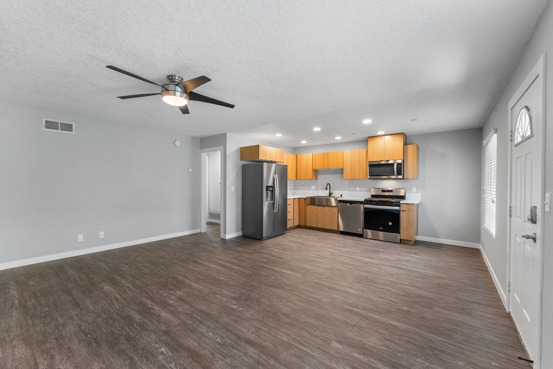 living room and kitchen
