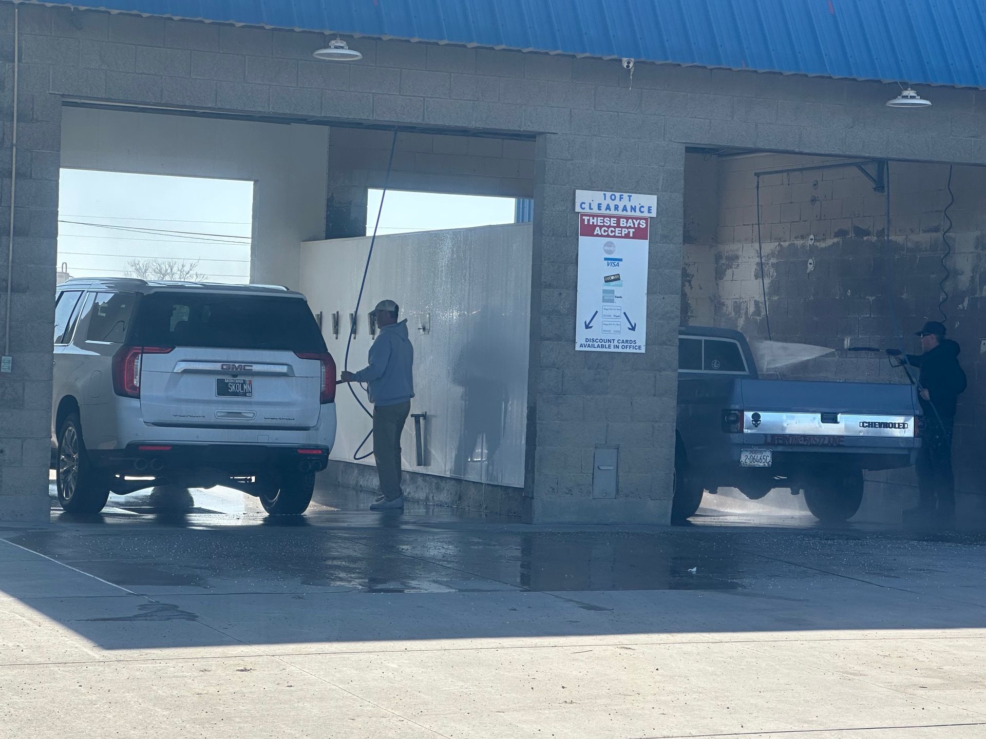 A car wash with a sign that says certificate on it