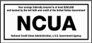 A black and white sign that says ncua on it