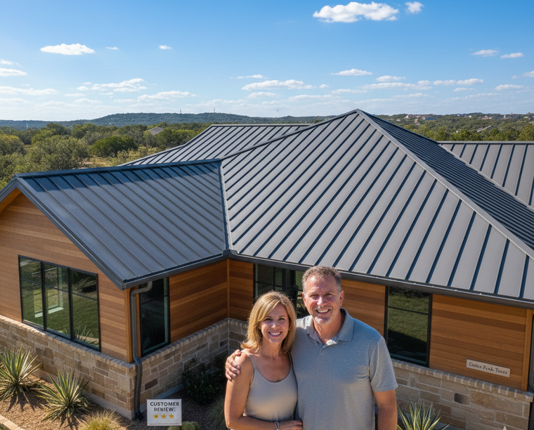 Cedar Park metal roofing customer review photo