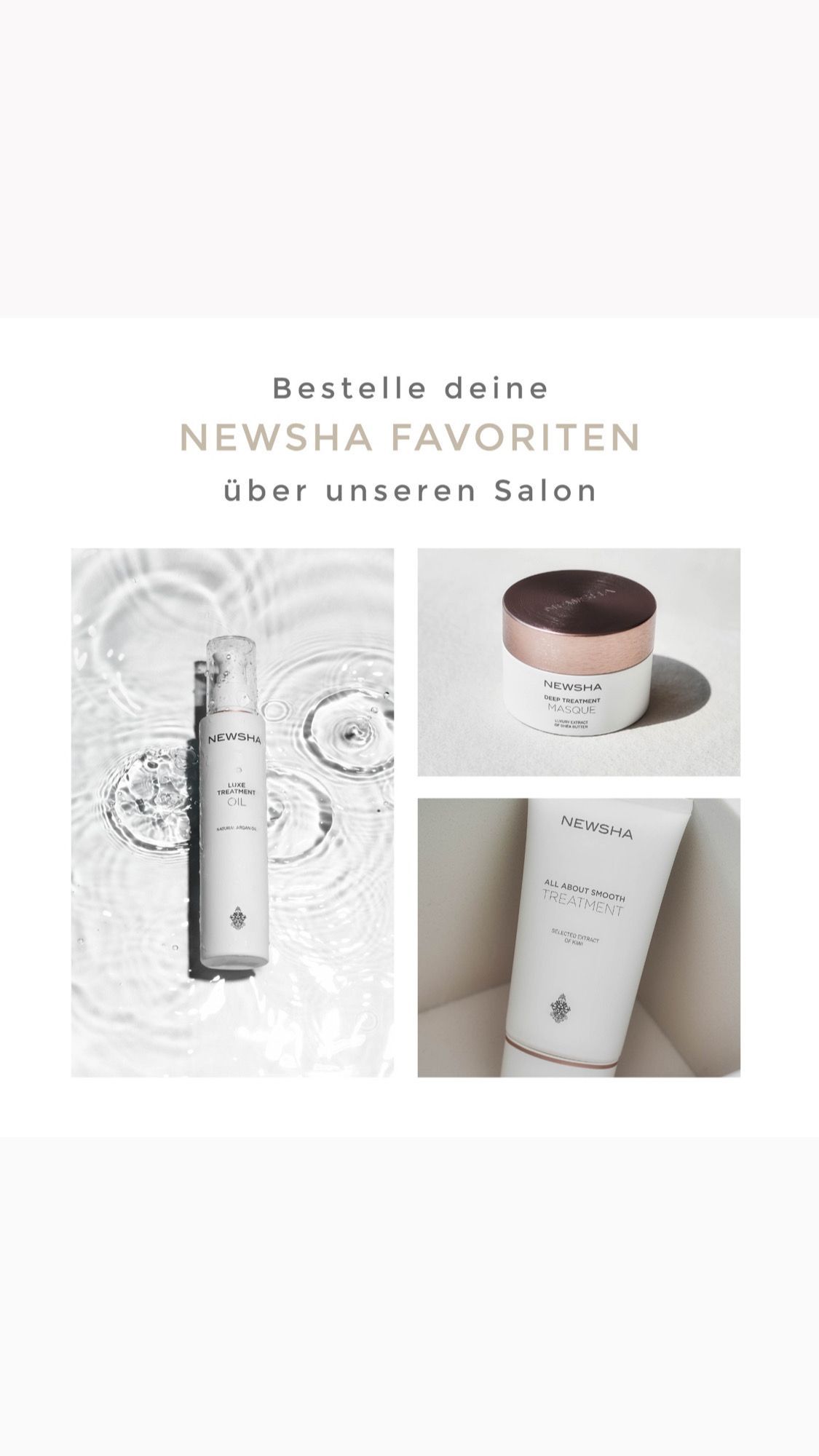 Eine Collage aus Bildern einer Flasche Lotion und einer Flasche Creme.