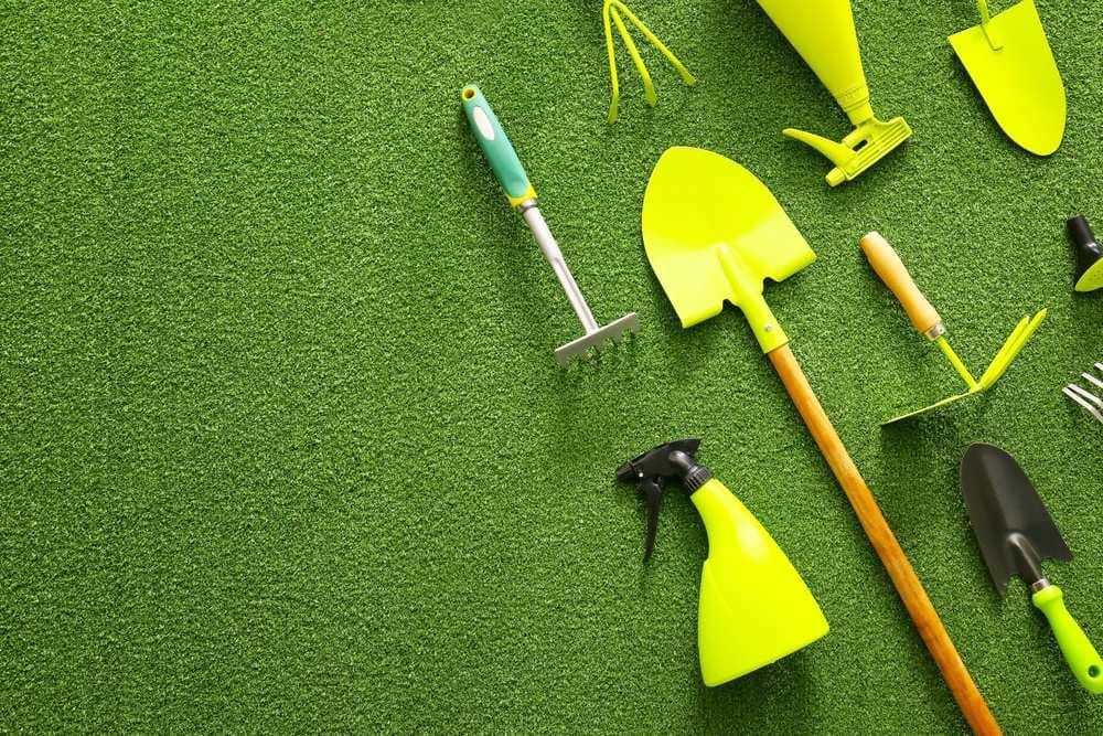 Assorted Gardening Tools, Mostly Yellow, on Green Grass — The Soil Yard in Delacombe, VIC