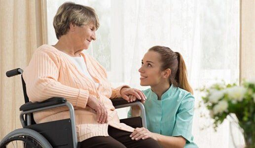 Senior on a wheelchair - home care agency in Chadds Ford, PA