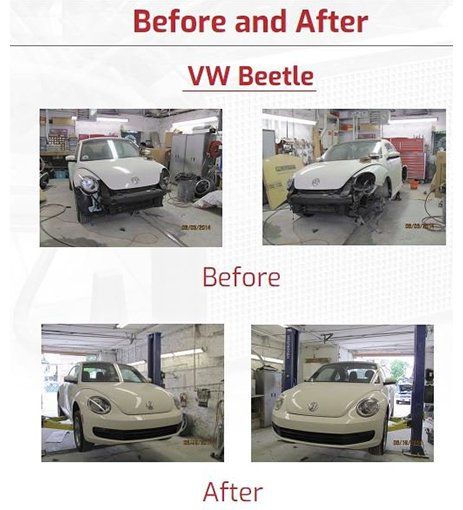 Before and After VW Beetle — Staten Island, NY — Nu-Dimensions Auto Body