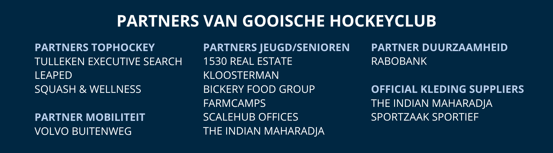 Partners van Gooische Hockeyclub