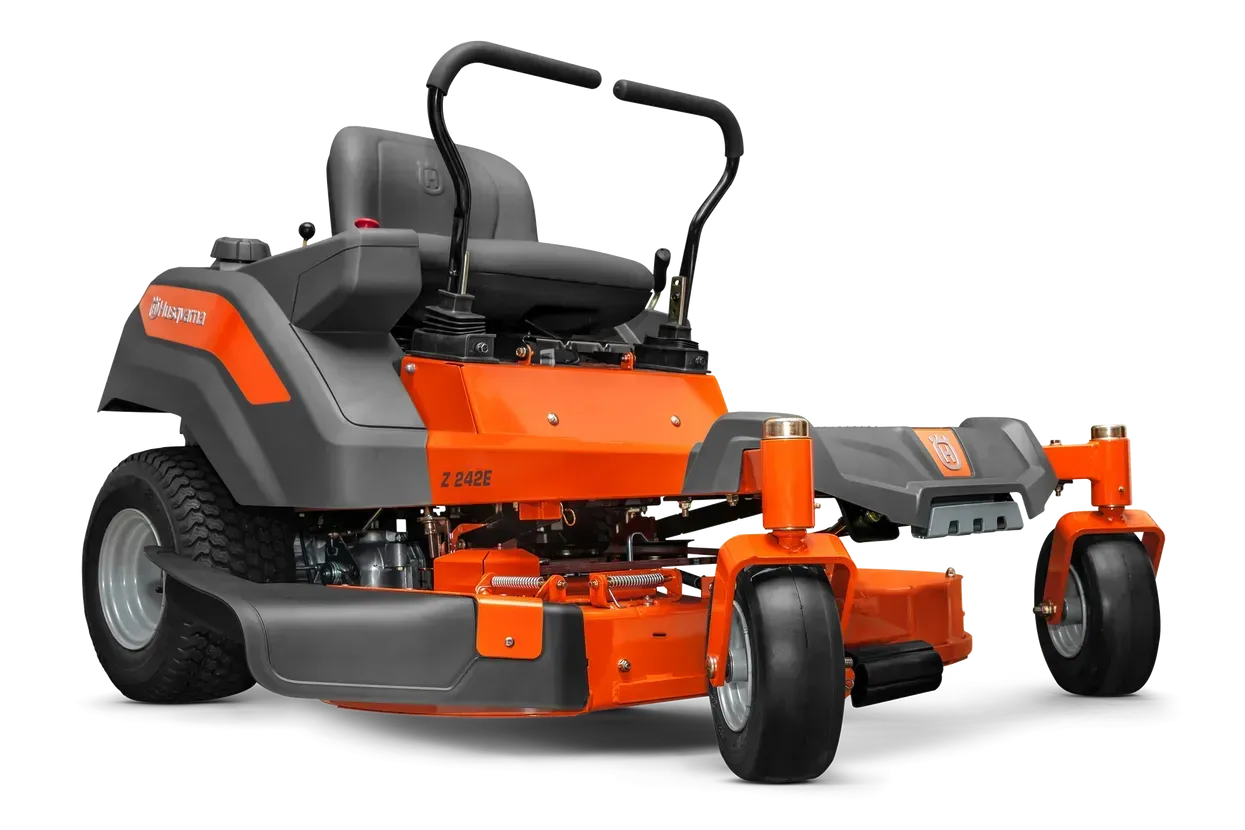 Orange Husqvarna Zero-turn Riding Lawnmower, Black Seat, Gray Details — M.M & Mechanical in Dubbo, NSW