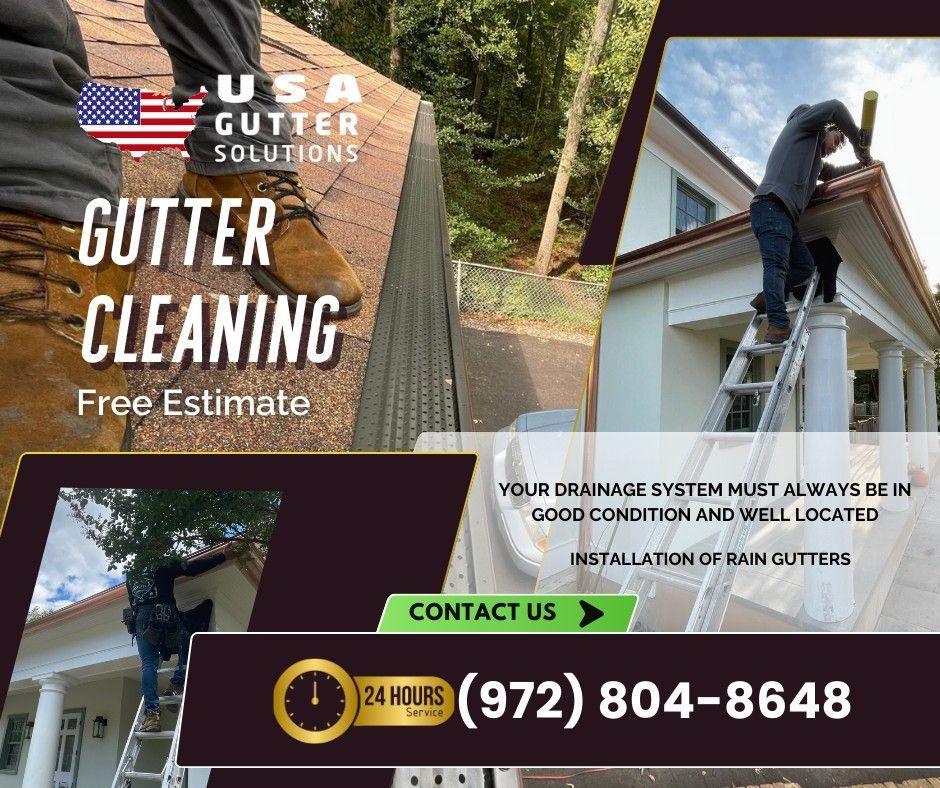 A gutter cleaning company is offering a free estimate for gutter cleaning.