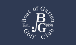 A logo for the boat of garten golf club