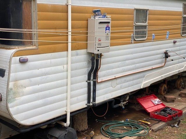 Plumbing Fixed to the Side of a Caravan — Mainline Plumbing & Civil Pty Ltd In Dubbo, NSW