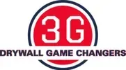 A red and white logo for drywall game changers.