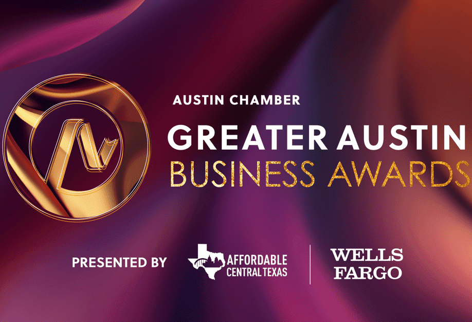 A poster for the greater austin business awards