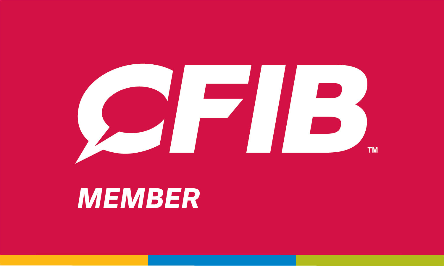 a cfib member logo on a pink background