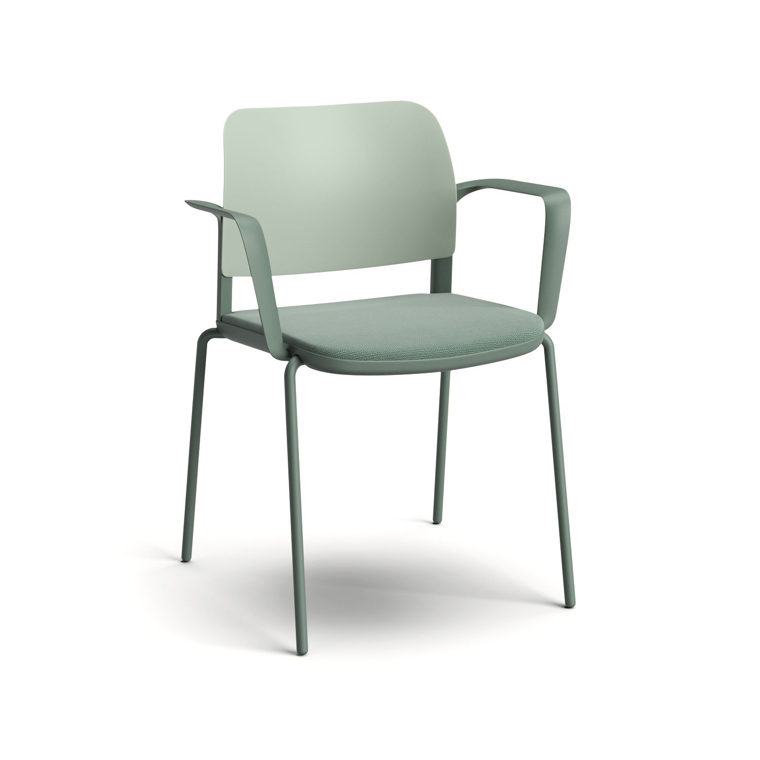 Fabric back cantilever chair