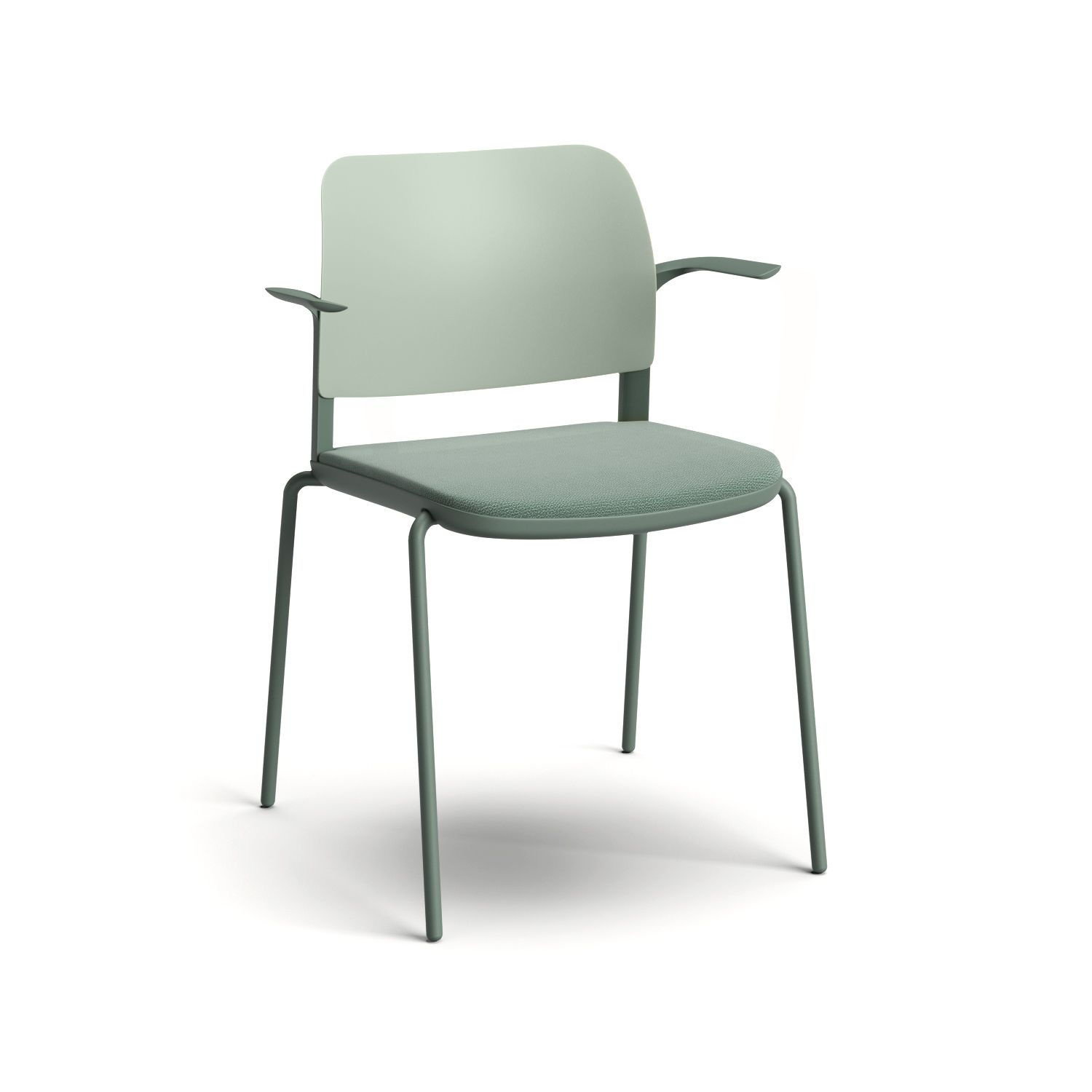 Fabric back cantilever chair
