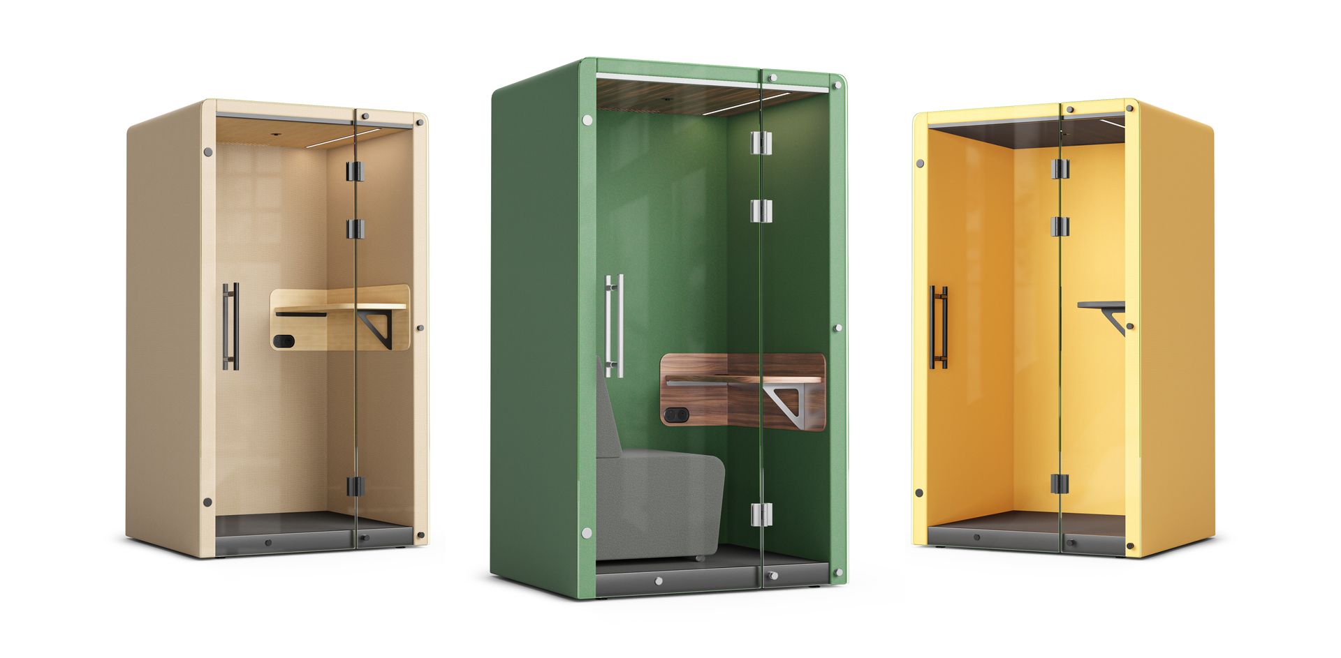 Hyde office booth with glass doors