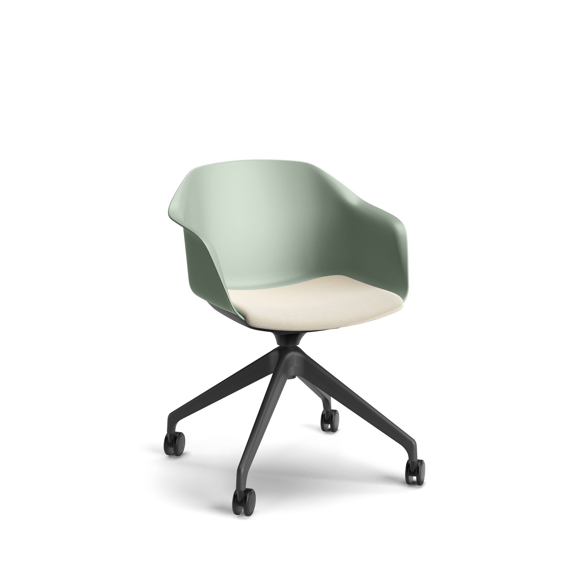 Fabric back cantilever chair