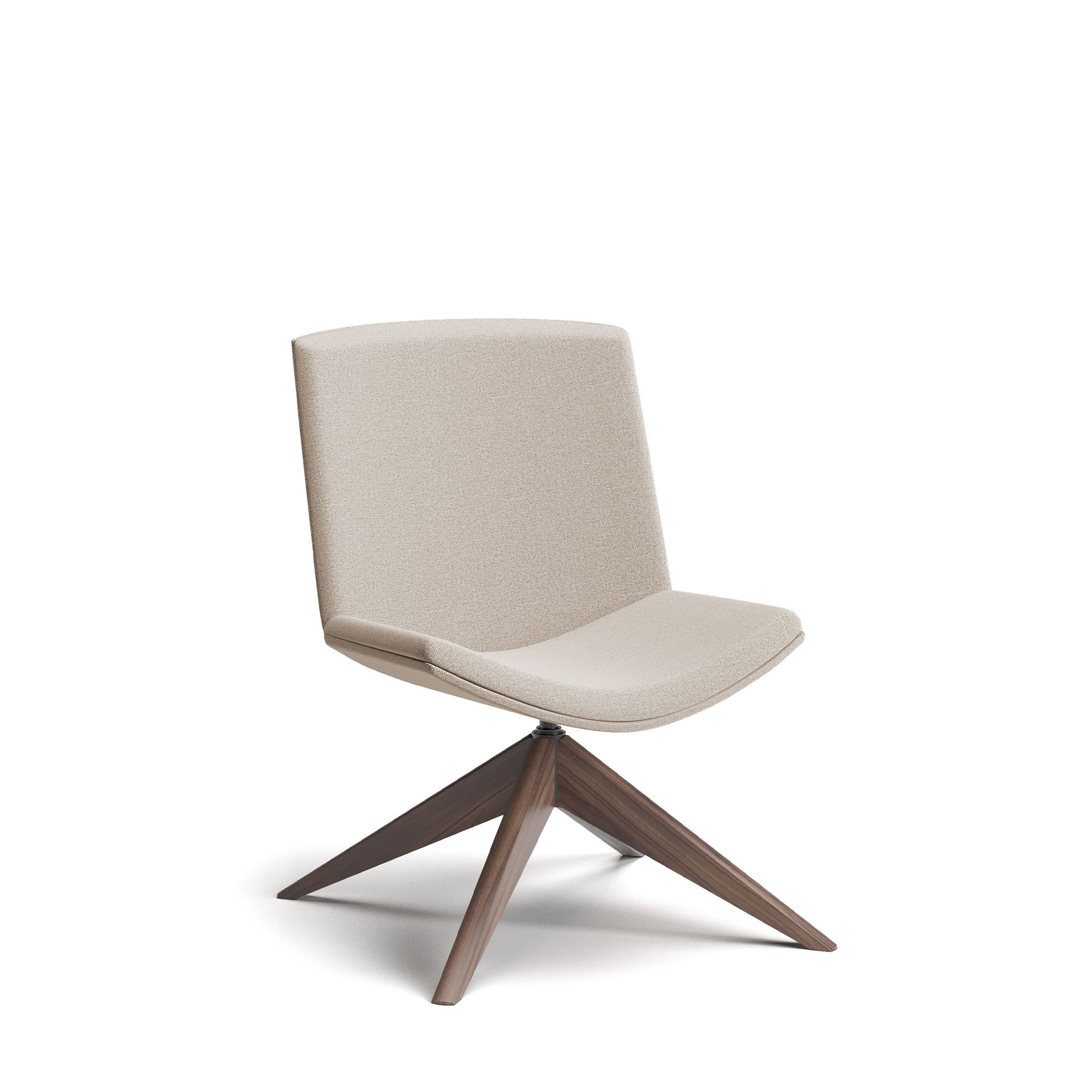 Mid back chair with wood base