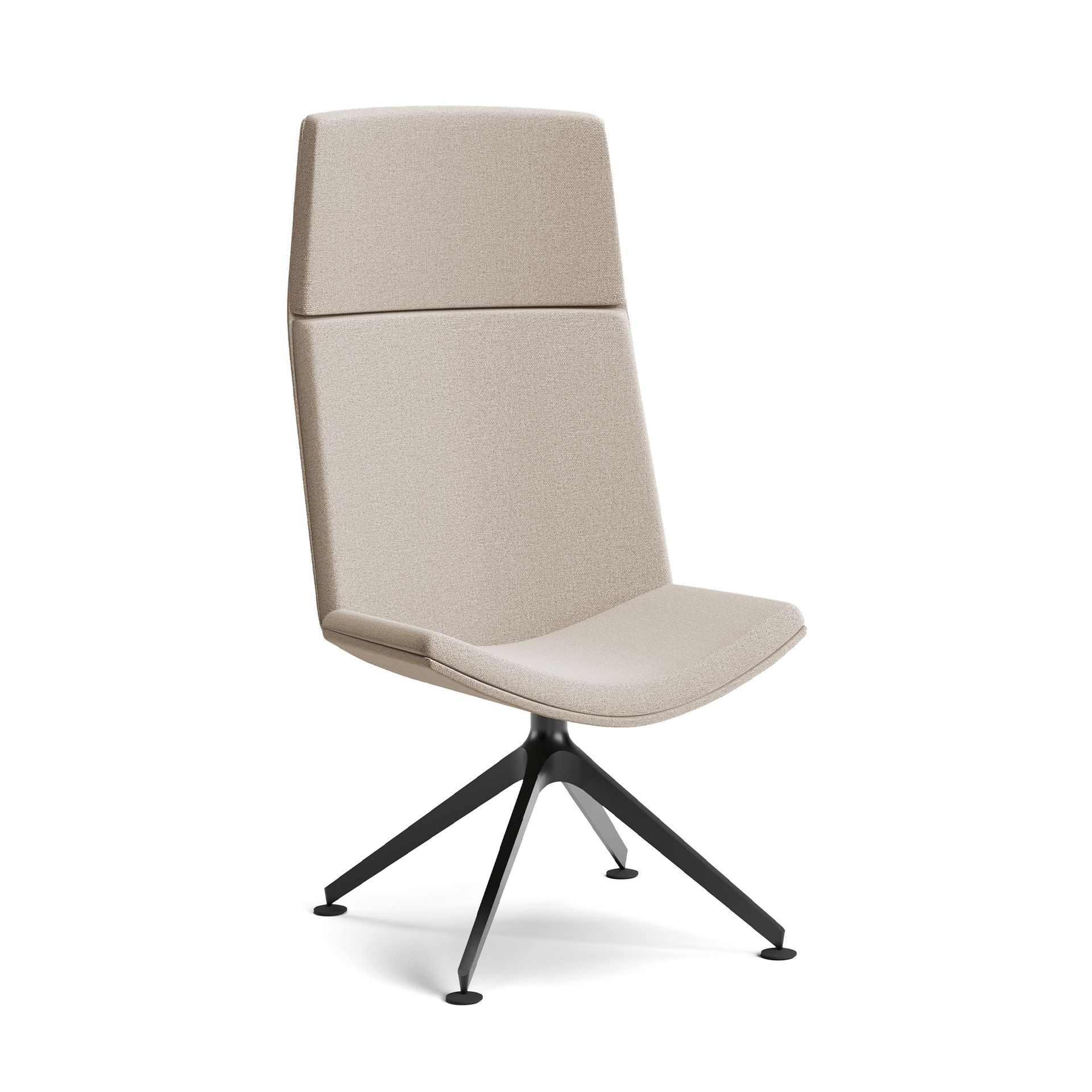 High back chair with four star base