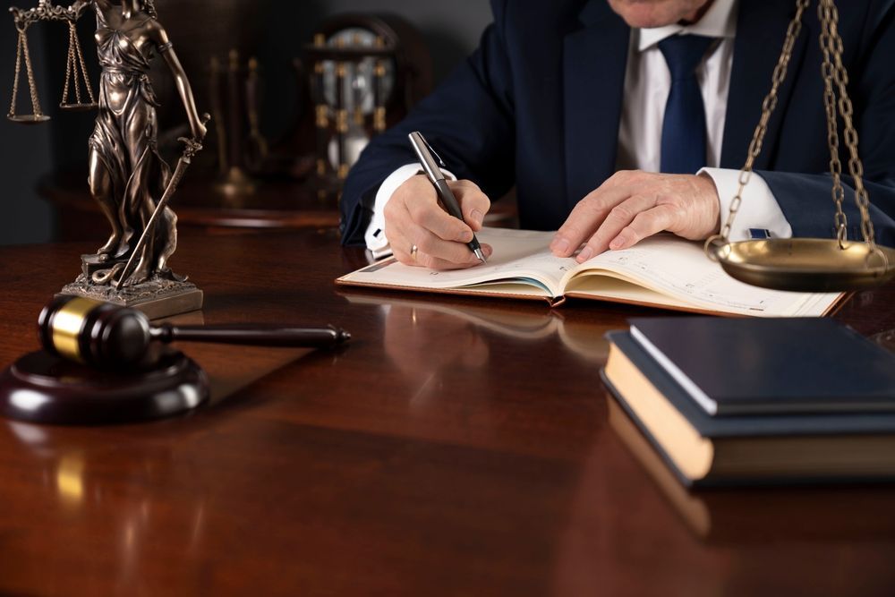 A Lawyer In Black Suit At The Office