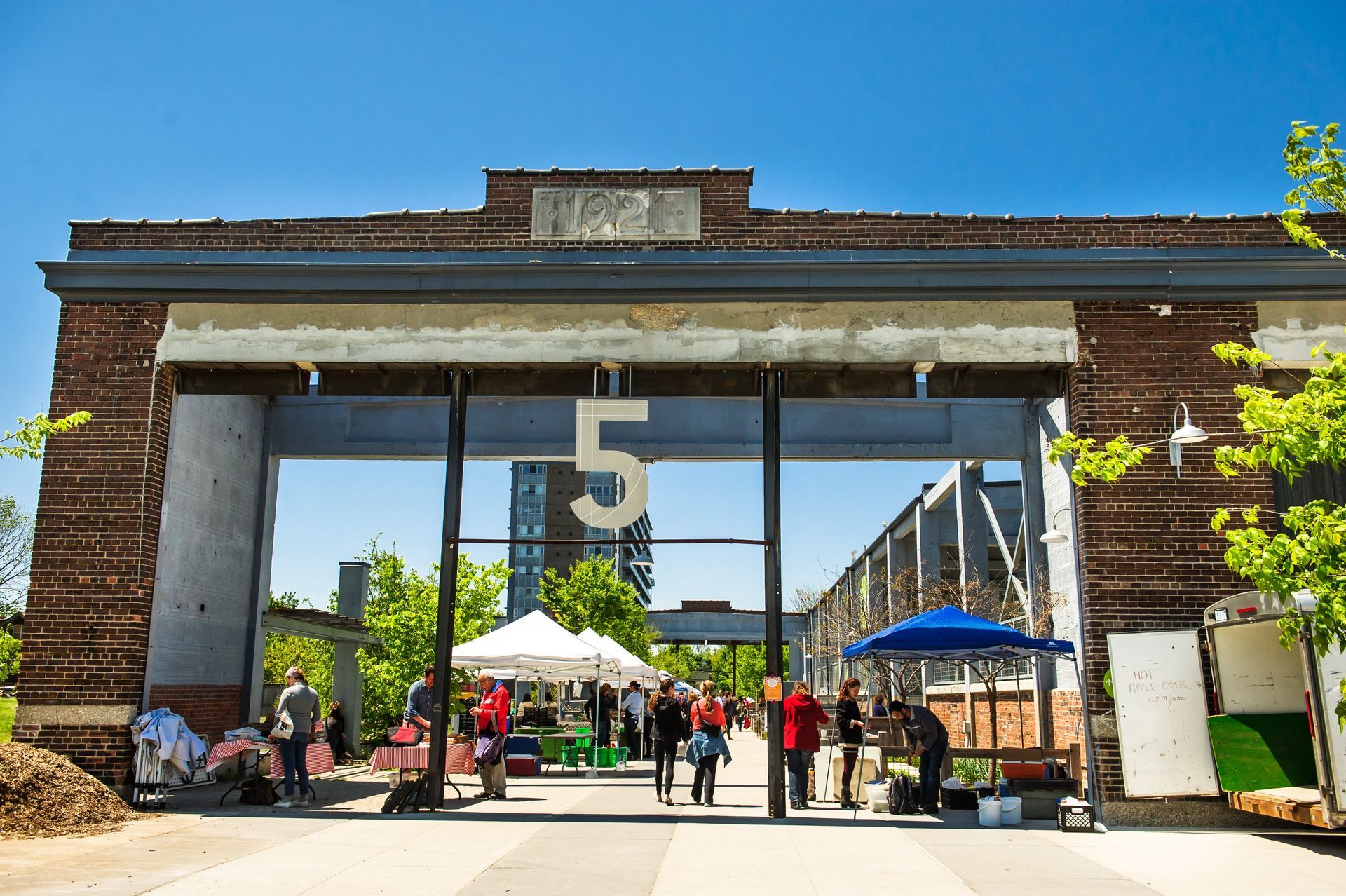 A brick archway labeled 