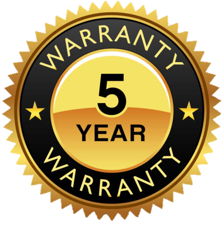 5 year warranty badge