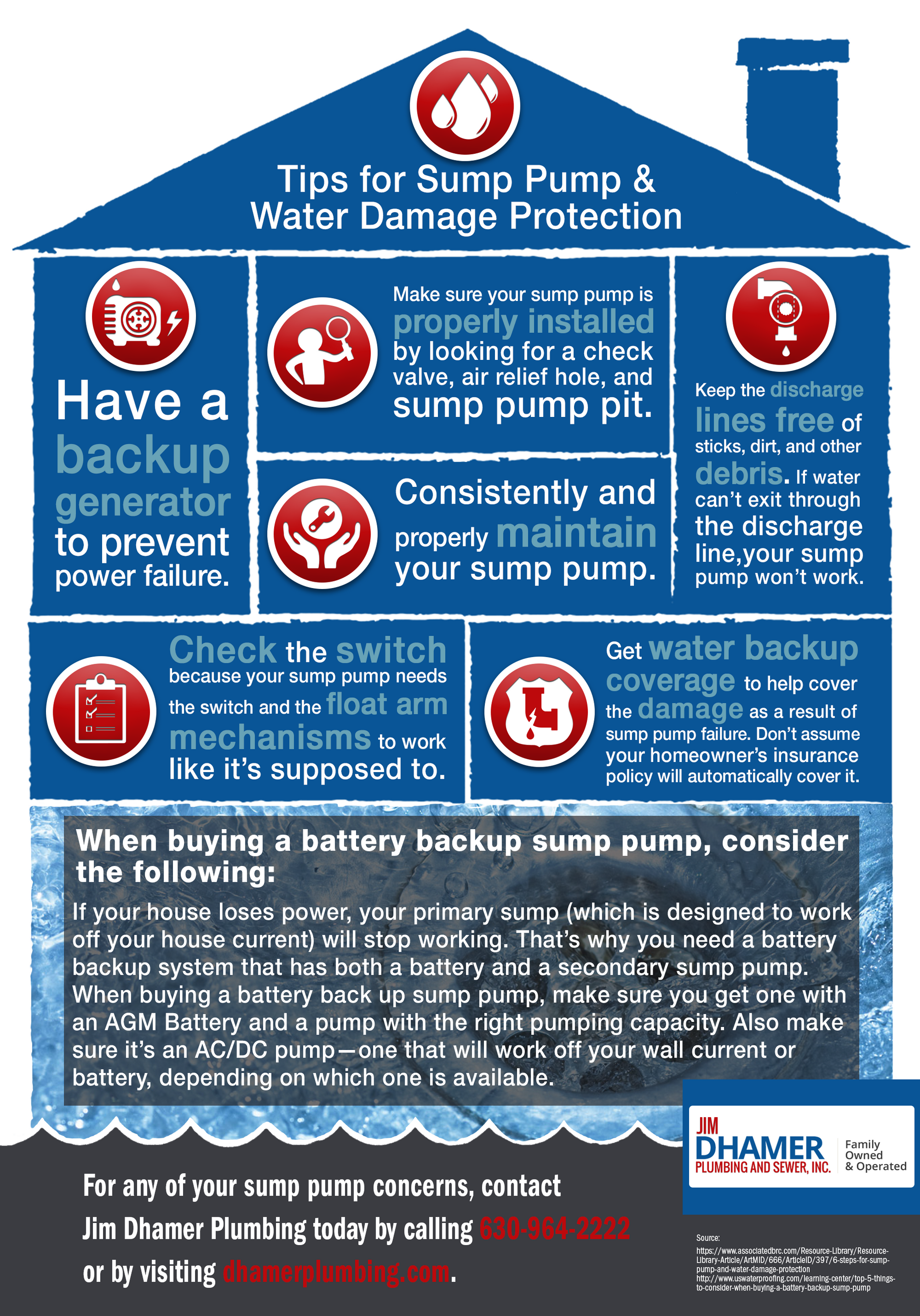 Sump Pump Protection Tips — Lisle, IL – Jim Dhamer Plumbing and Sewer, Inc.