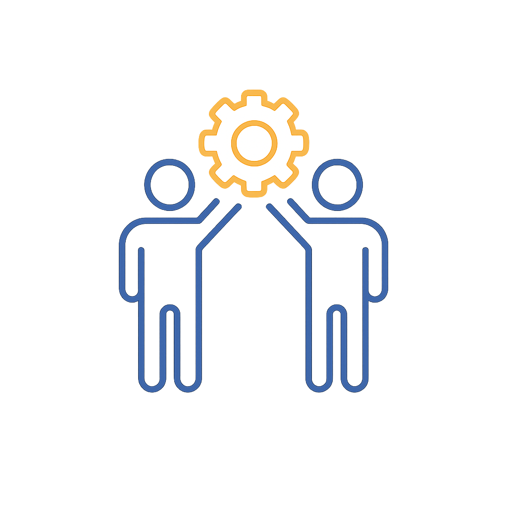 Icoon verbeteren van samenwerking en communicatie binnen teams bij spanningen op het werk