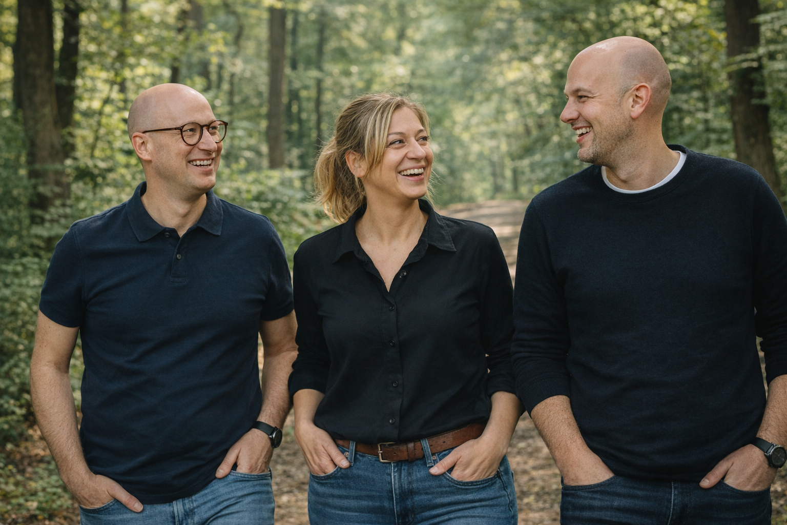 Team WerkEcht in gesprek tijdens coaching wandeling gericht op samenwerking, herstel en verzuimpreventie
