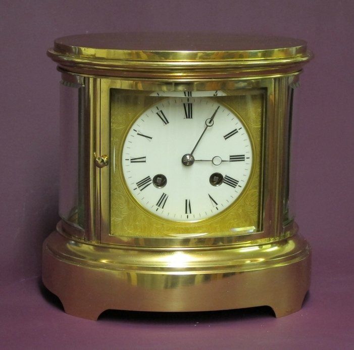 Oval Four Glass Mantel Clock