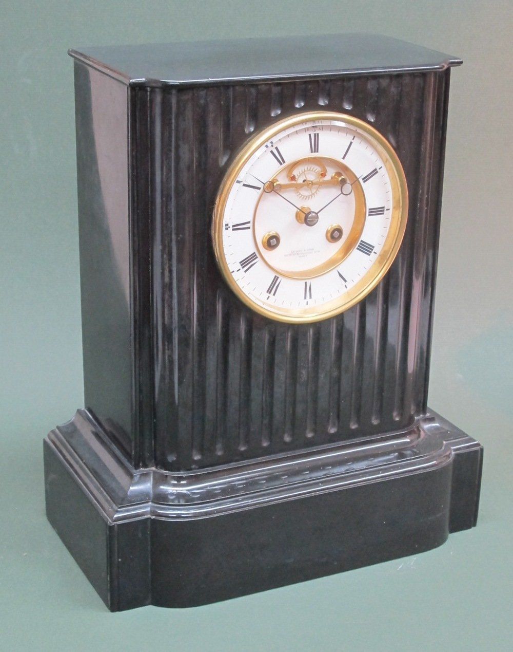 Le Roy et Fils, Black Marble Mantel Clock