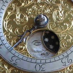 Bracket Clock Engraved Moon