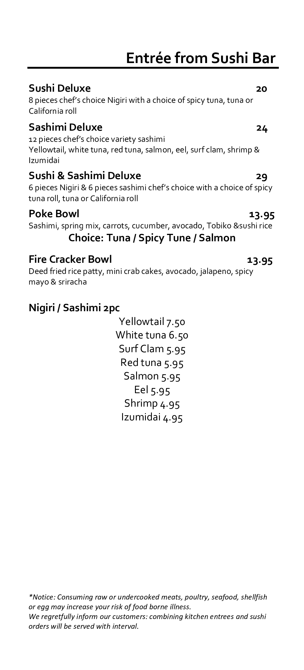 Menu Ohana Hawaiian Grill & Bar Jasper, IN and French Lick, IN