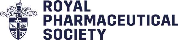 A logo for the royal pharmaceutical society with a coat of arms