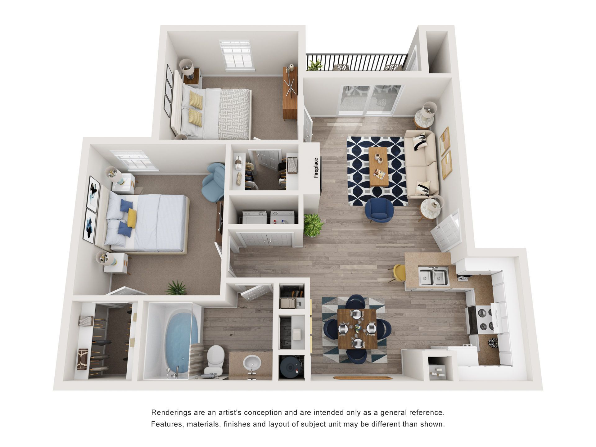 Floor plan: 2 bedroom