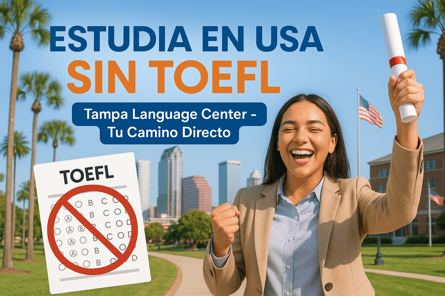 Estudiar en Estados Unidos sin TOEFL