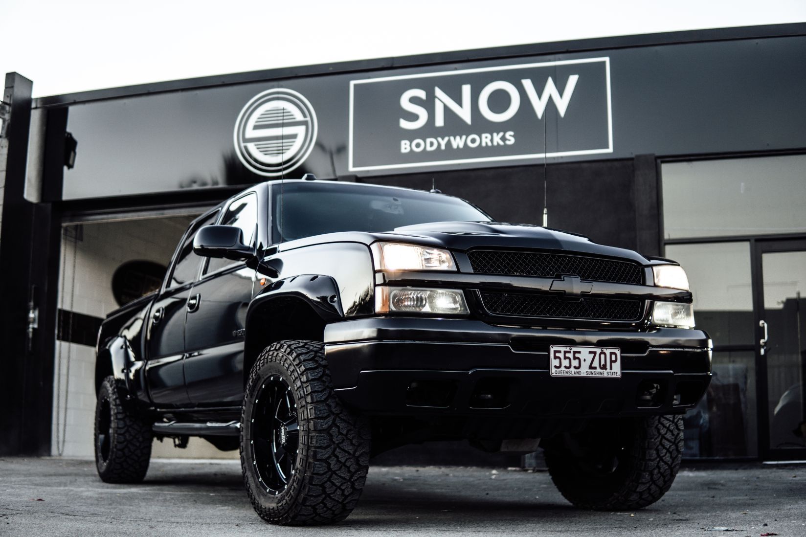 Black Chevrolet UTE — Panel Beaters in Southport, QLD