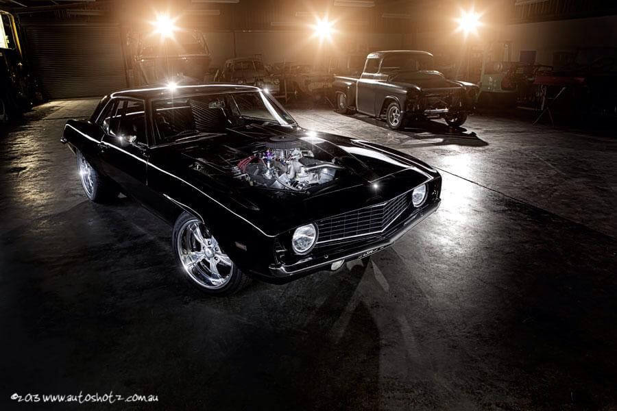 Black Car with Visible Motor — Panel Beaters in Southport, QLD