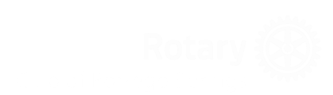 White Rotary International logo featuring the organization's name and its gear-shaped emblem.