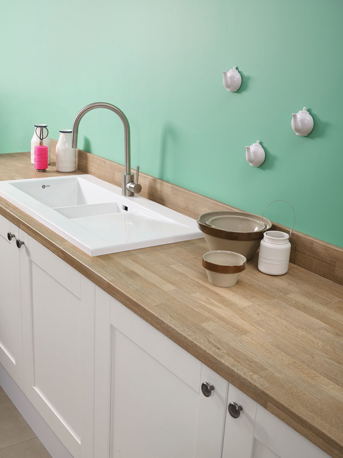 Bushboard's Omega Natural Blocked Oak Worksurface