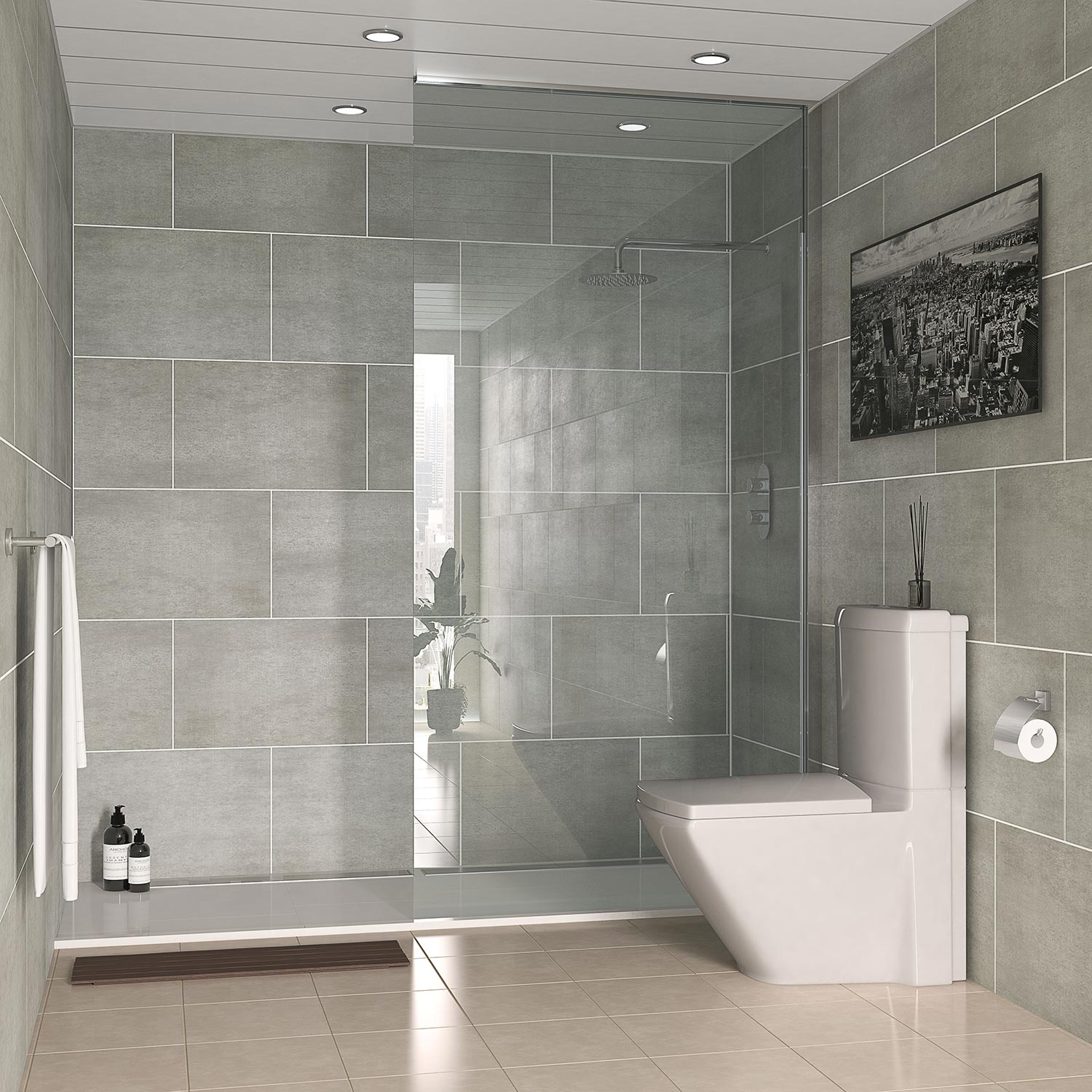 Stone Grey Large Tile Set