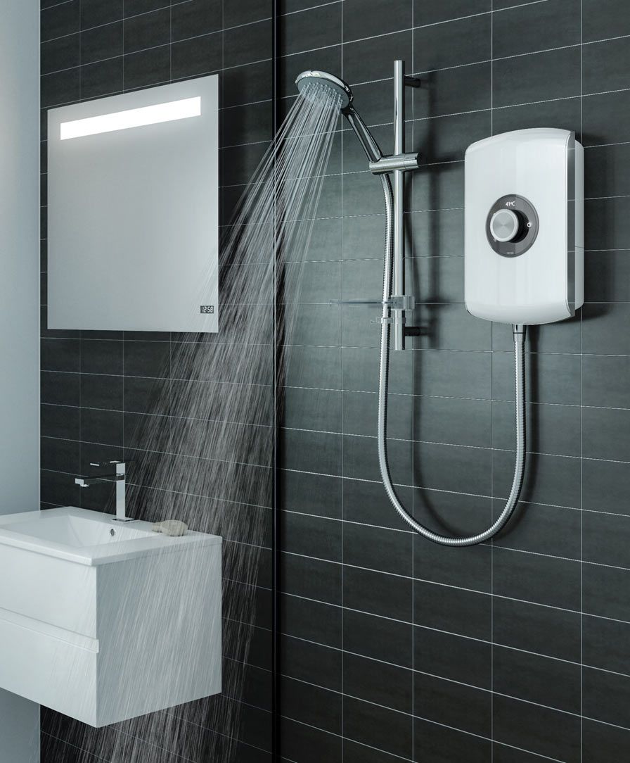 Amore electric shower in White Gloss