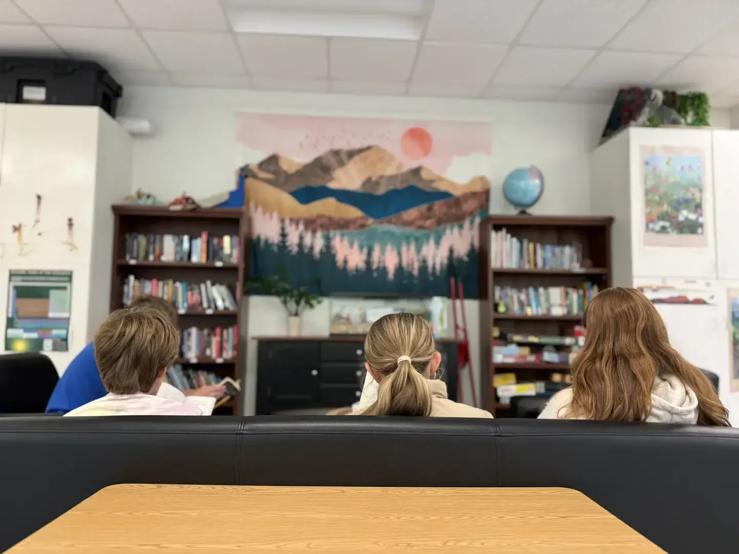 Montessori students working in the classroom