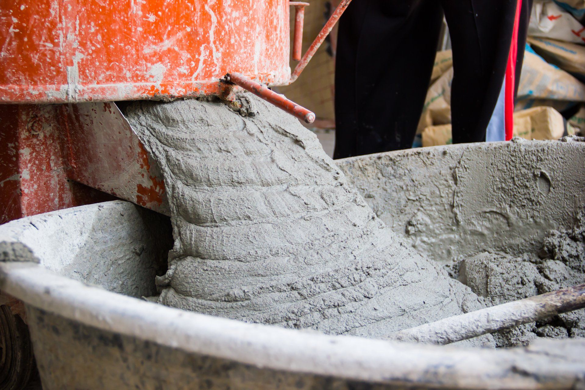 Cement is inside cement mixer — Benny’s Concrete Formwork & Reinforcement in Northern Rivers, NSW
