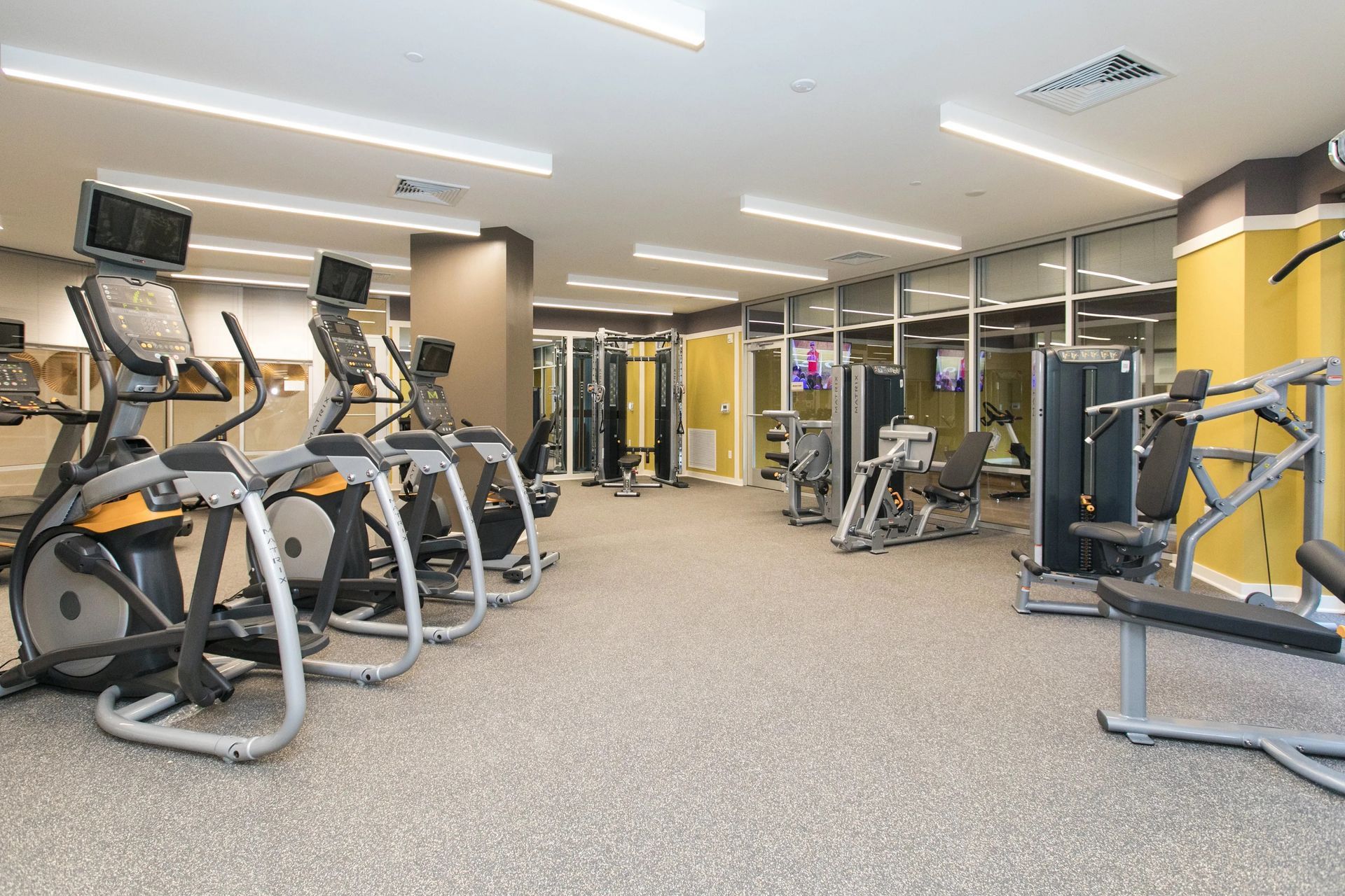 Fitness center at Verde at Howard Square.