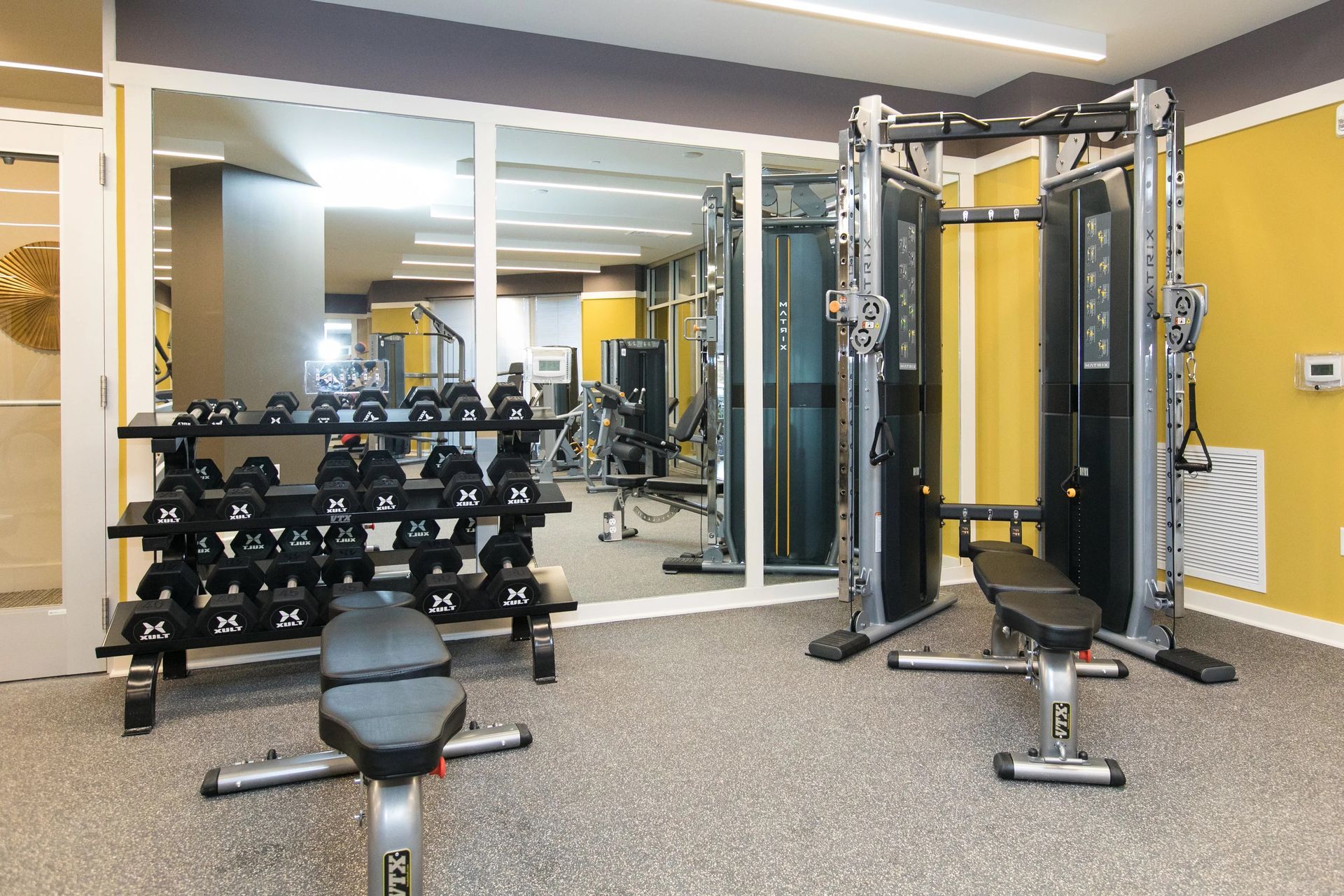 Fitness center at Verde at Howard Square.