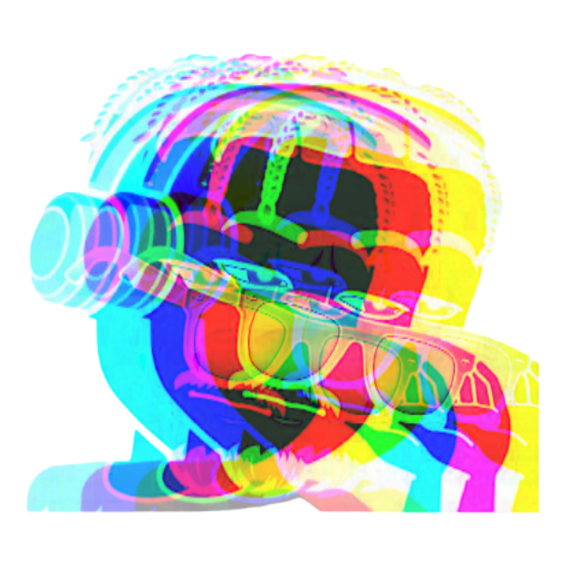 A colorful image of a person holding a dumbbell